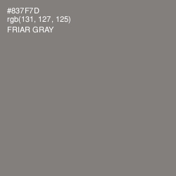 #837F7D - Friar Gray Color Image